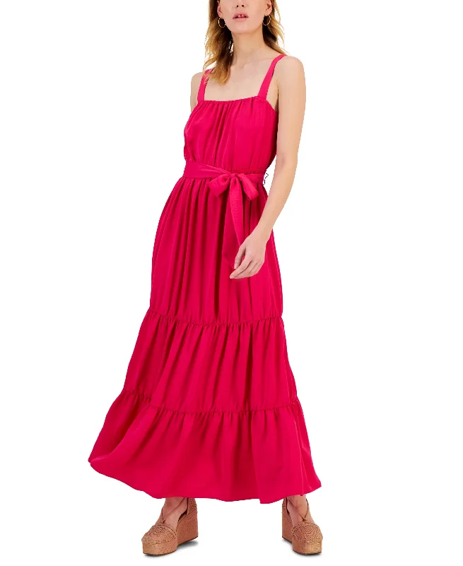 Women's Tiered Maxi Dress Fashionable Maxi Dress with Fringe