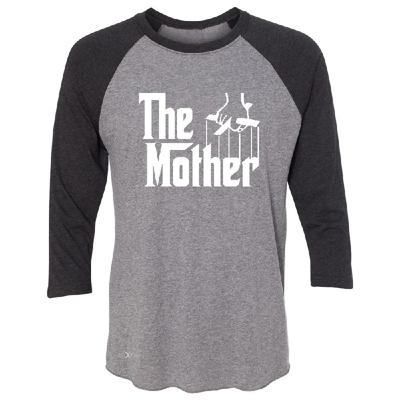 Zexpa Apparelâ„¢ The Mother Godfather 3/4 Sleevee Raglan Tee Couple Matching Mother's Day Tee Chenille Fabric Brocade Fabric Lace Fabric