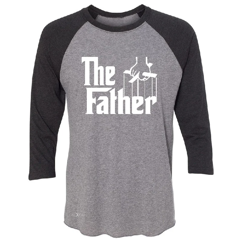 Zexpa Apparelâ„¢ The Father Godfather 3/4 Sleevee Raglan Tee Couple Matching Mother's Day Tee Mesh Blend Leather Blend Suede Blend