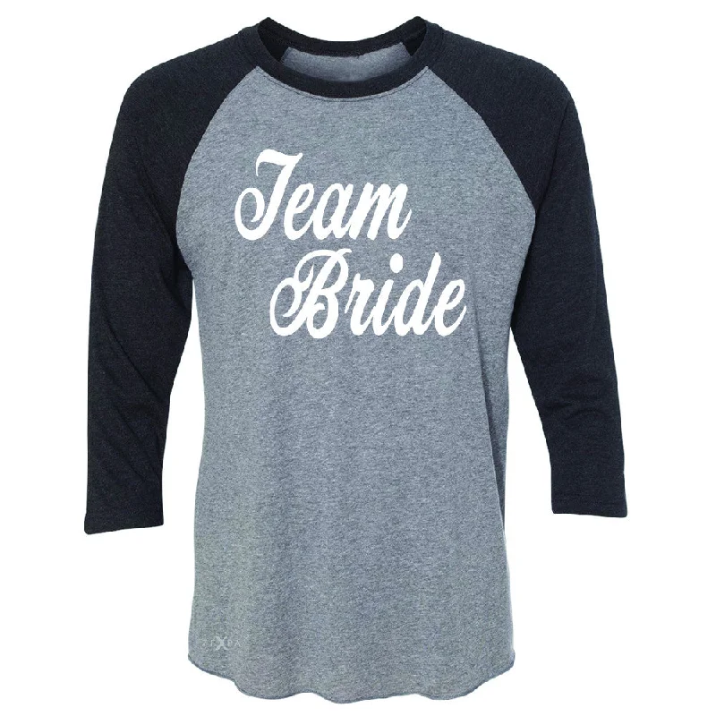 Zexpa Apparel™ Team Bride - Friends and Family of Bride 3/4 Sleevee Raglan Tee Wedding Tee Elegant Classic Vintage