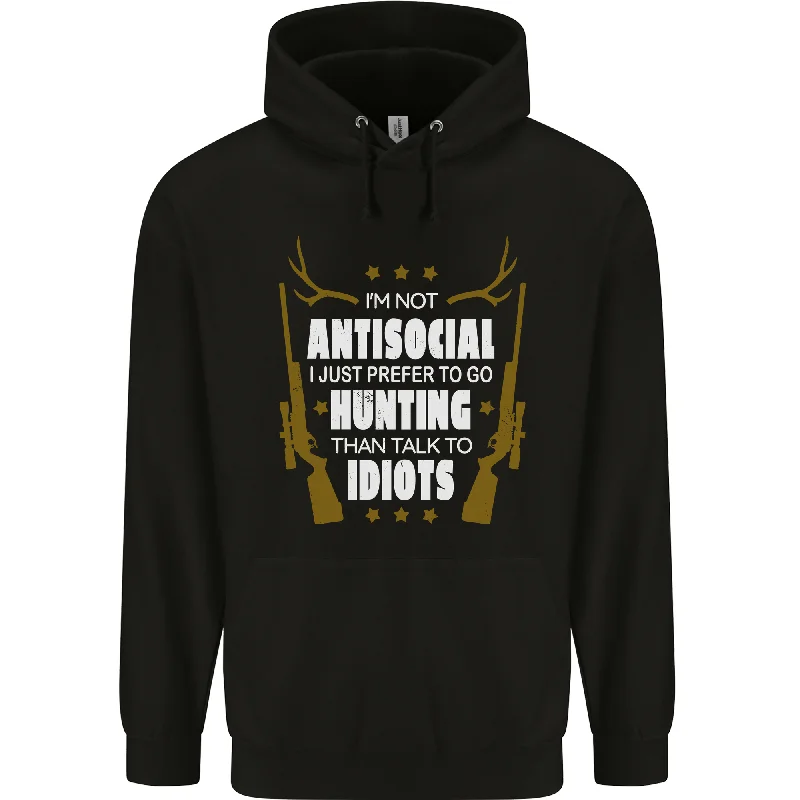 Antisocial I Prefer to Go Hunting Hunter Mens 80% Cotton Hoodie Hoodie Sweatshirt Pullover