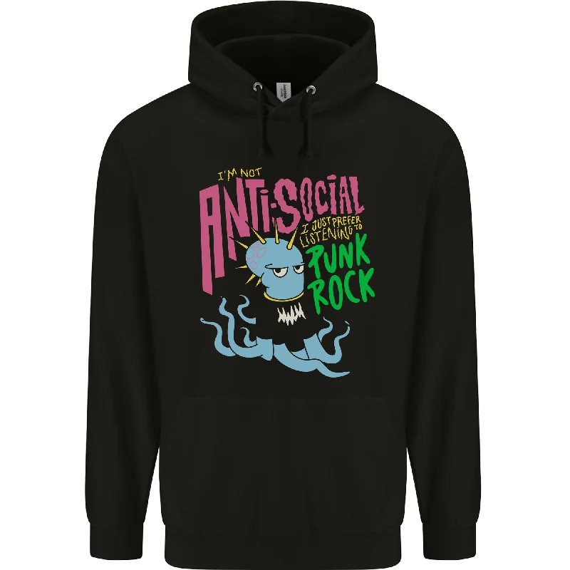 Antisocial Punk Rock Skinhead Octopus Mens 80% Cotton Hoodie Hoodie with Strings Custom Fit Adjustable