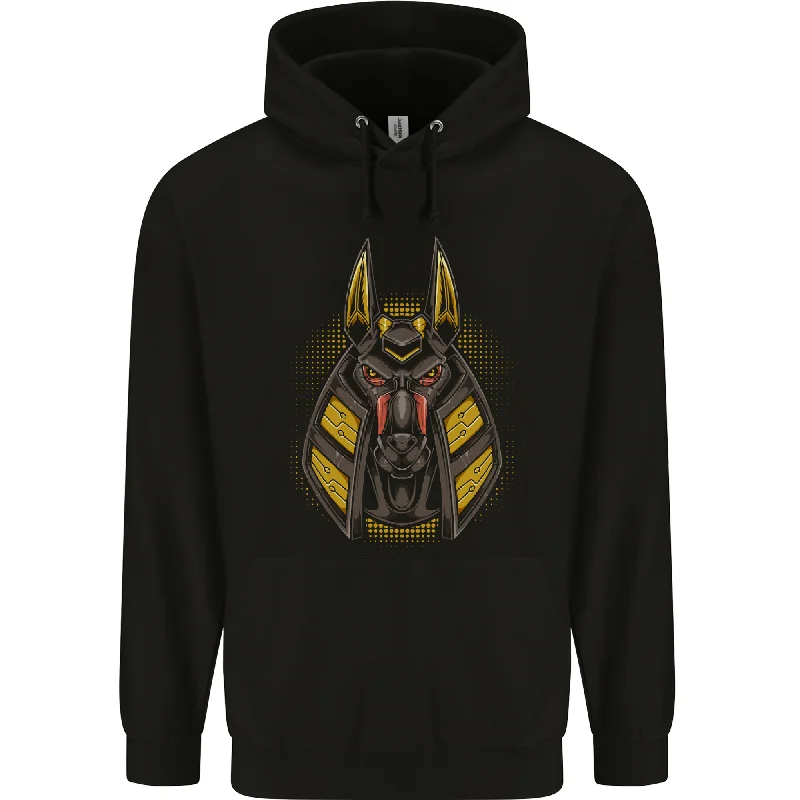 Anubis Egyptian God Mens 80% Cotton Hoodie Hoodie with Bell Sleeves Flared Feminine