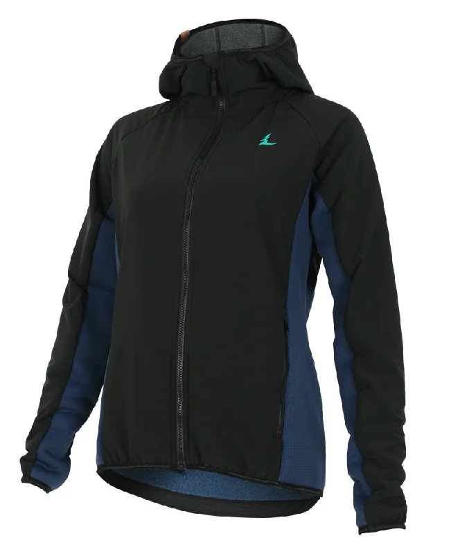 Hoodie Isolé DRIFT | Alpha Polartec | Noir/Bleu Hoodie with Lace Feminine Delicate