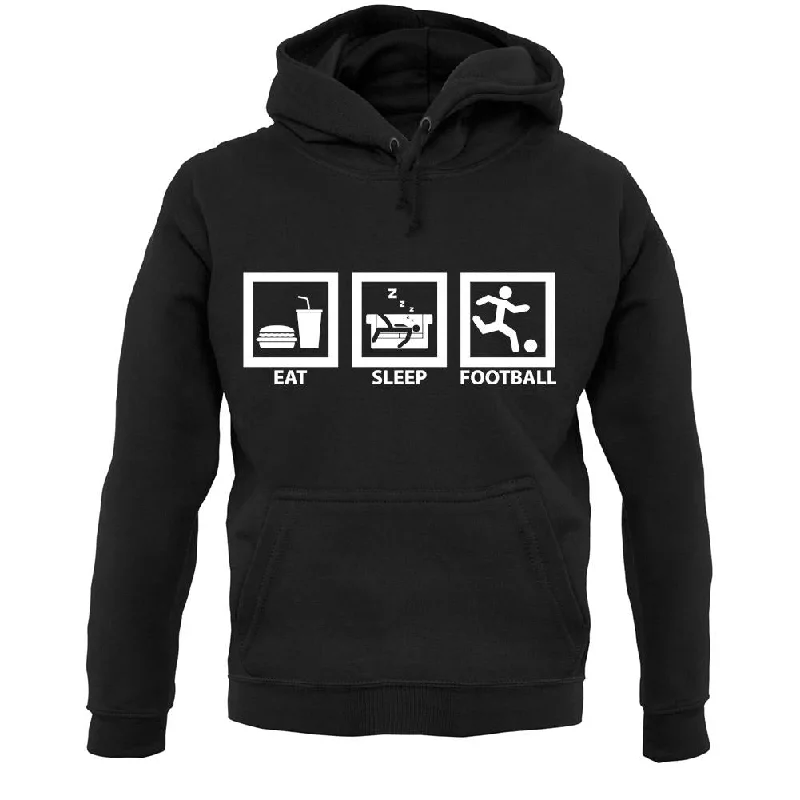 Eat Sleep Football Unisex Hoodie Hoodie with Emblem Brand Identity