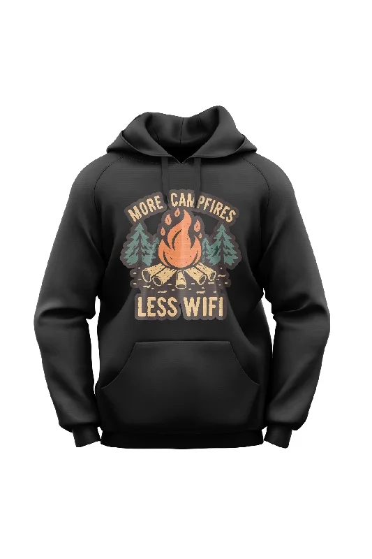 "Campfire Connection" Eco-Friendly Lightweight Unisex Hoodie Hoodie with Hem Detail Decorative Unique