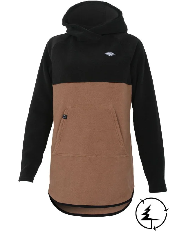 Hoodie Campfire en Laine Polaire Polartec®  | Noir/Cappuccino Hoodie with Ribbed Cuffs Snug Fit Comfort