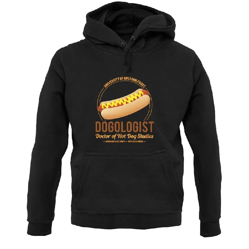 Hot Dogologist Unisex Hoodie Hoodie with Hem Embroidery Detailed Premium