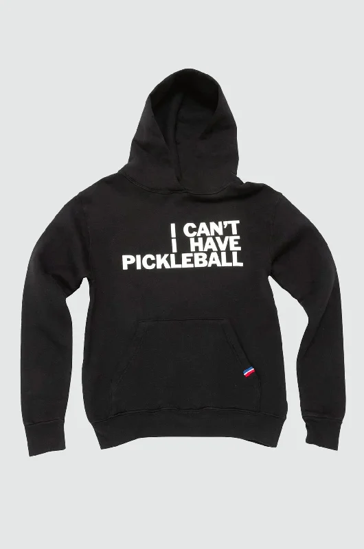 I can’t I have Pickleball Hoodie Hoodie with Button Placket Classic Preppy