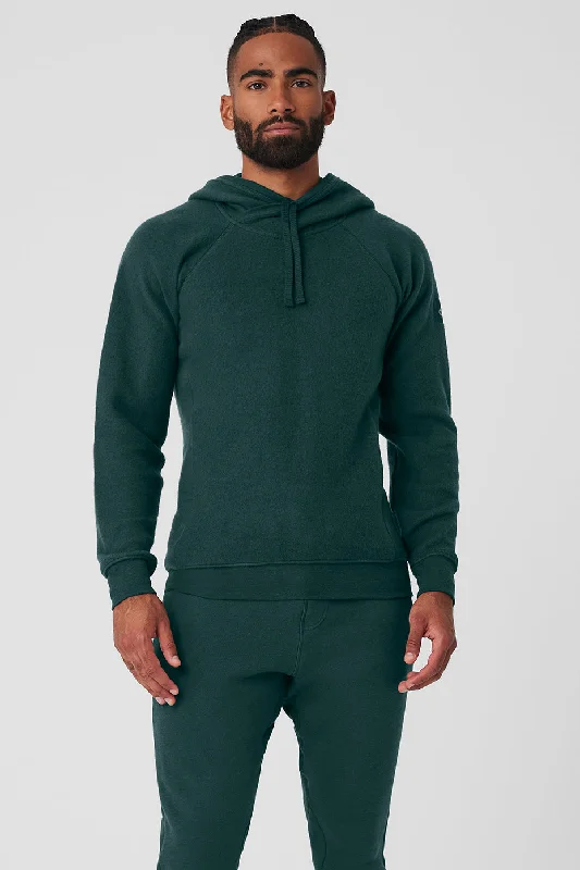 The Triumph Hoodie - Midnight Green Hoodie with Drawstring Waist Adjustable Fitted