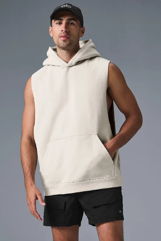 Renown Sleeveless Hoodie - Bone Hoodie with Pocket Utility Practical