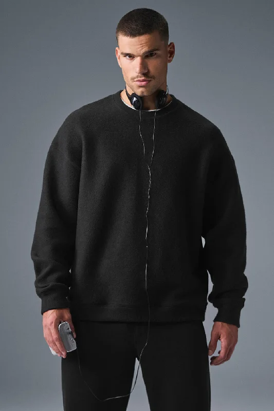 Triumph Restore Crew Neck Sweatshirt - Black Hoodie with Hem Detail Decorative Unique