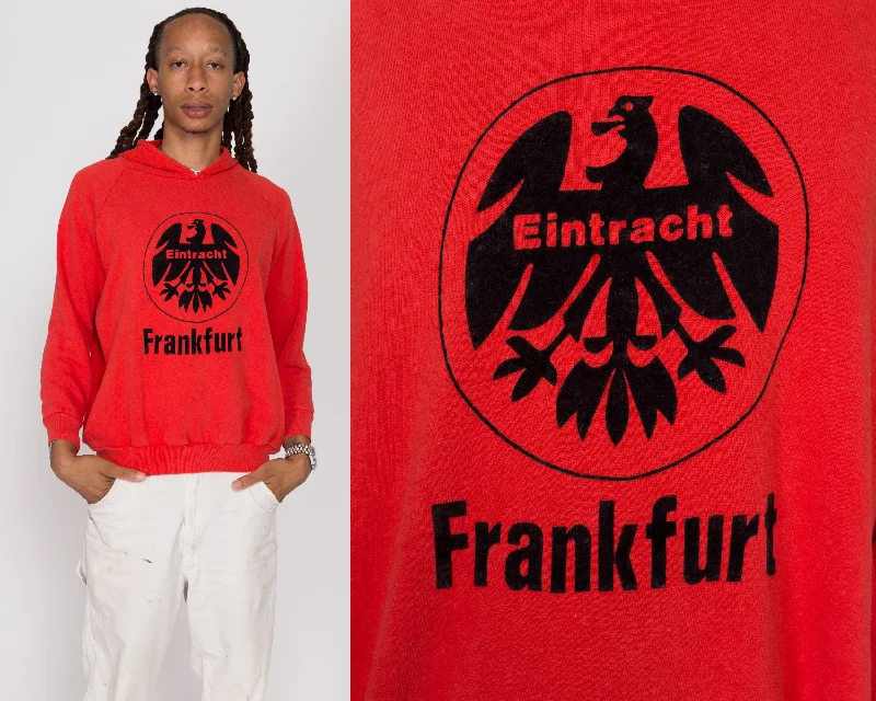 Medium 80s Eintracht Frankfurt Football Club Hoodie Hoodie with Neon Bright Vibrant