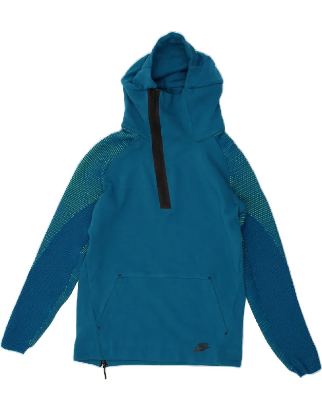 NIKE Mens Zip Neck Hoodie Jumper Small Blue Cotton Hoodie with Rhinestones Sparkly Elegant NIKE Mens Zip Neck Hoodie Jumper Small Blue Cotton Hoodie with Rhinestones Sparkly Elegant