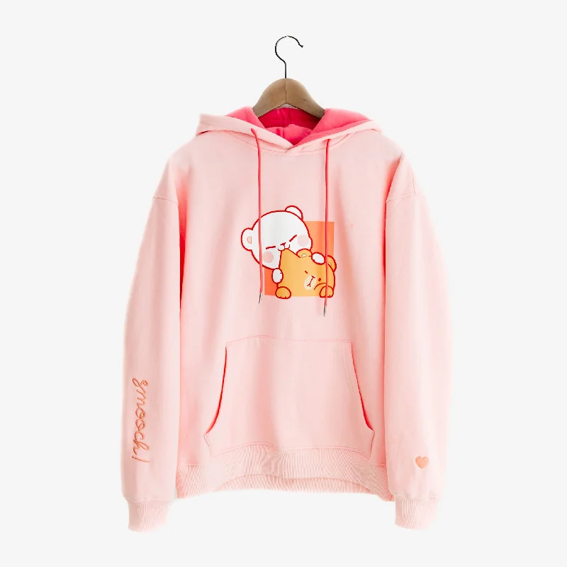 Smooch Hoodies - Pink Hoodie with Tied Waist Feminine Flattering