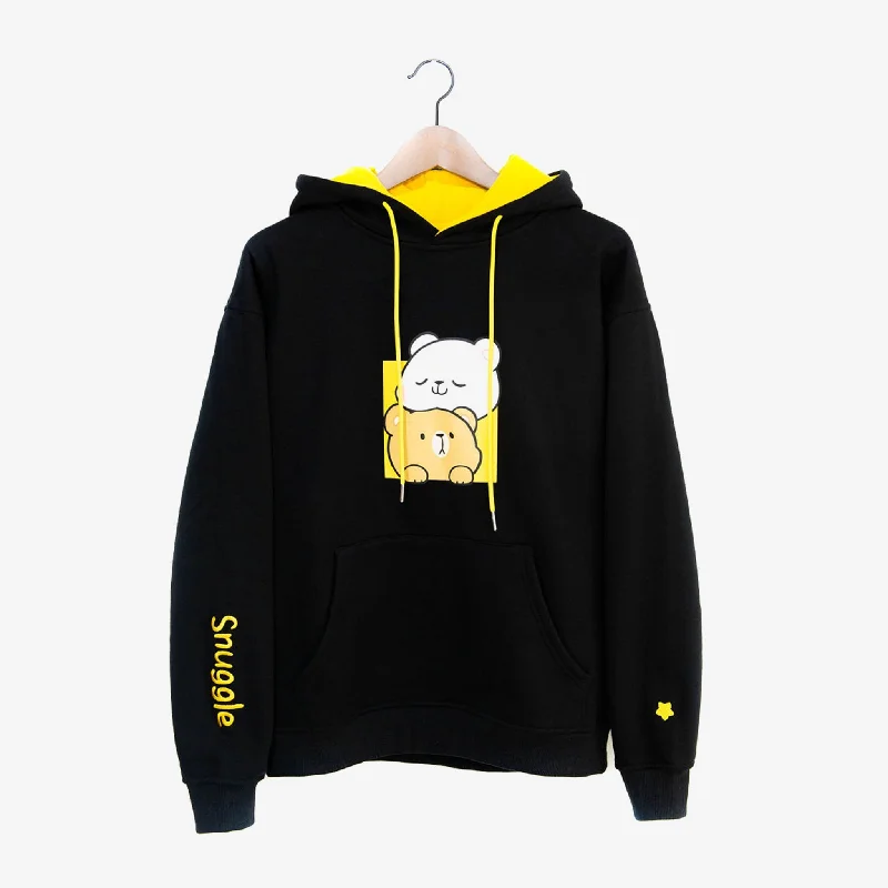 Snuggle Hoodies - Black Hoodie Jacket Zipper Layering