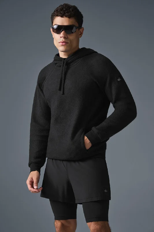 The Triumph Hoodie - Black Hoodie with Hem Ribbing Snug Secure