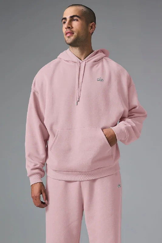 Accolade Hoodie - Ballet Pink Hoodie with Ribbed Neckline Snug Warm