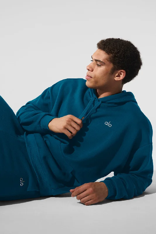 Accolade Hoodie - Eclipse Blue Hoodie with Contrast Stitching Detailed Premium