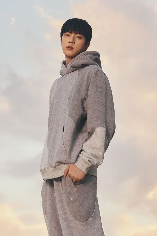 Make Waves Hoodie - Athletic Heather Grey Tonal Hoodie with Camouflage Military Edgy