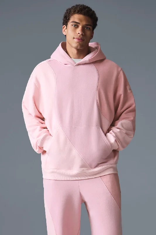 Make Waves Hoodie - Sunset Pink Tonal Hoodie with Ribbed Hem Stretchable Secure