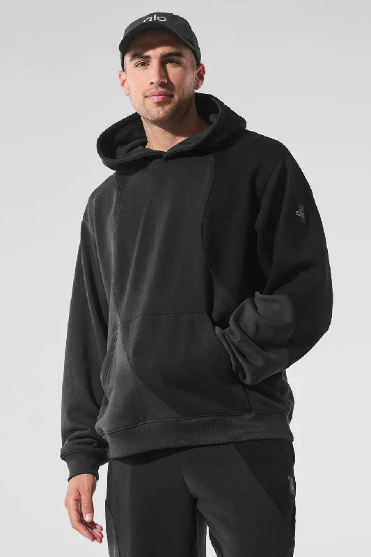 Make Waves Hoodie - Vintage Black Tonal Hoodie with Full-Zip Functional Layering