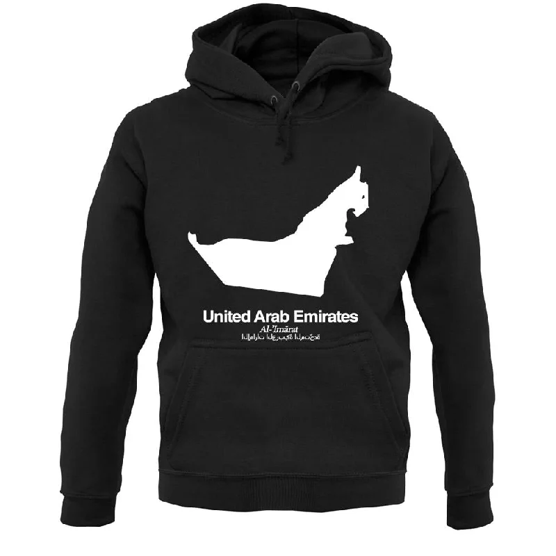 United Arab Emirates Silhouette Unisex Hoodie Hoodie with Mock Neck Collared Structured