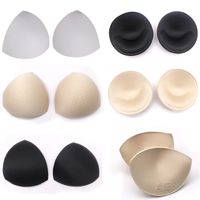 1pair=2pcs Multi-style Women Sponge Foam Push up Enhancer Chest Cup Breast Bikini Swimsuit Padding Bra Pads Intimate Accessories Retro-Inspired Bikini Set