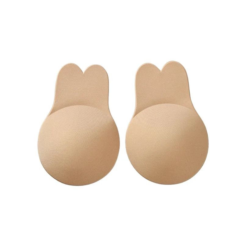 Bunny Ear Lift Bra Strapless Bra Seamless silicone invisible bra with bunny silicone invisible breast tape  691853832859 Elegant Silk Bra