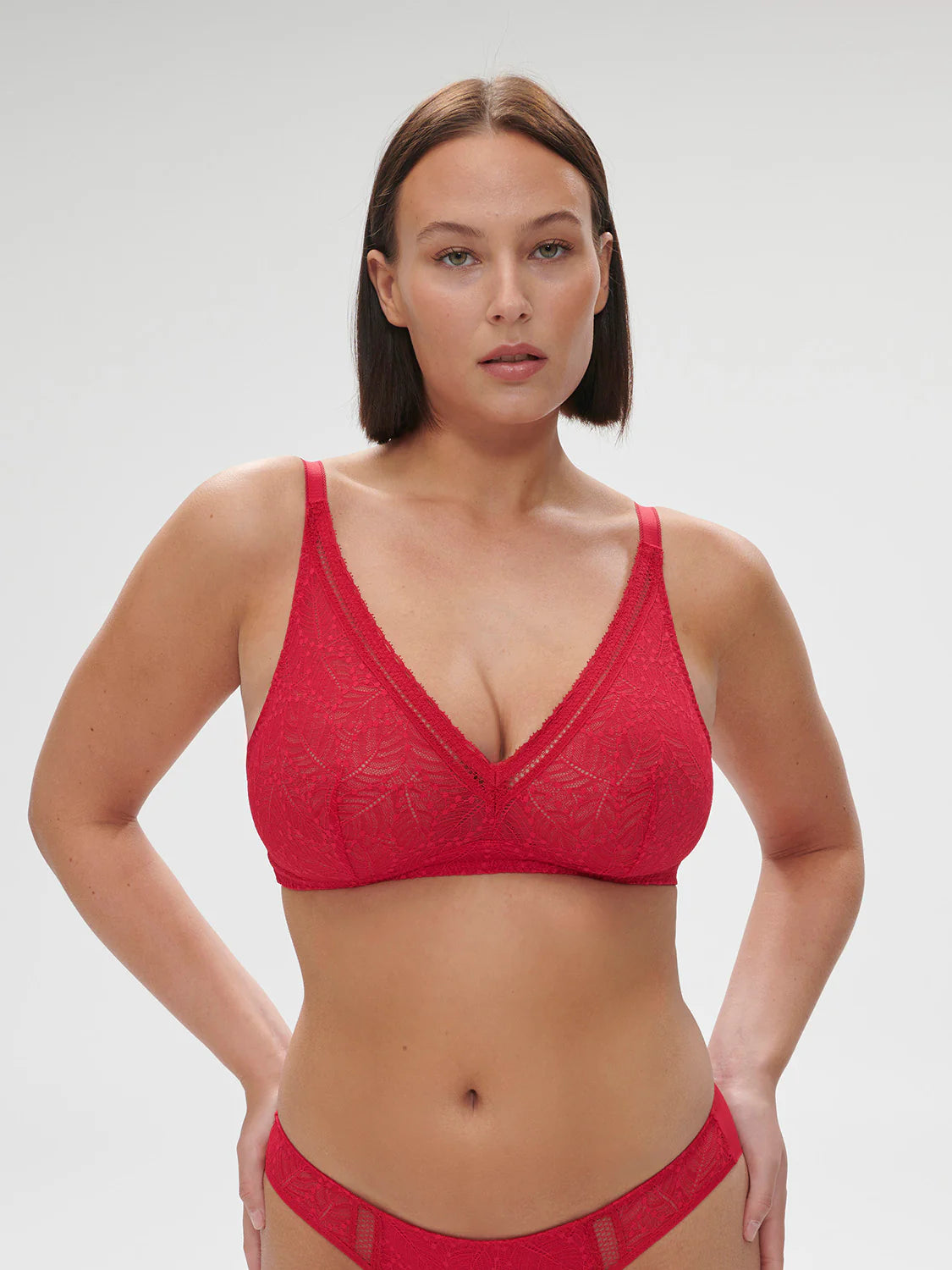 Comete Wireless Bra In Ruby Pink - Simone Perele Elegant Cotton Bra