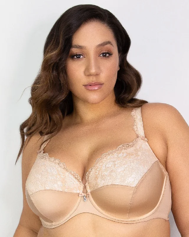 CURVY COUTURE 1017 TULIP LACE PUSH-UP BRA Smooth Fit Bra