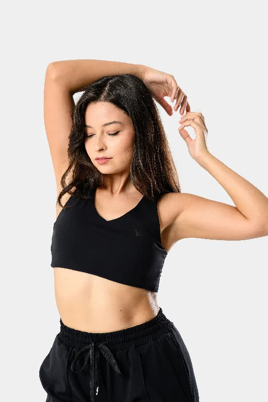 Eva Sports Bra - Black Adjustable Comfort Bra