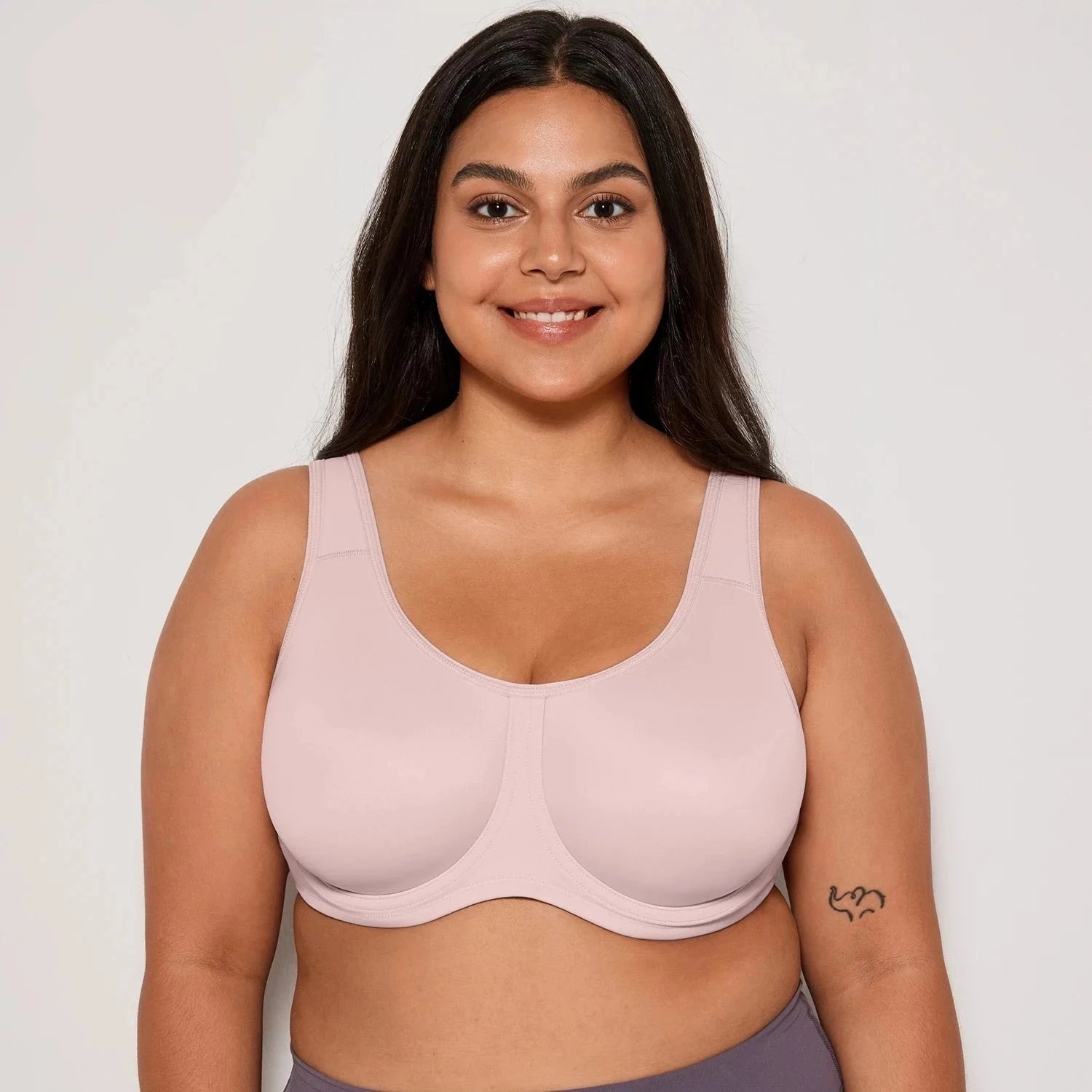 Keyla Underwire Sports Bra| C-G Cup| Pink - Lotus Grey Seamless Wireless Bra