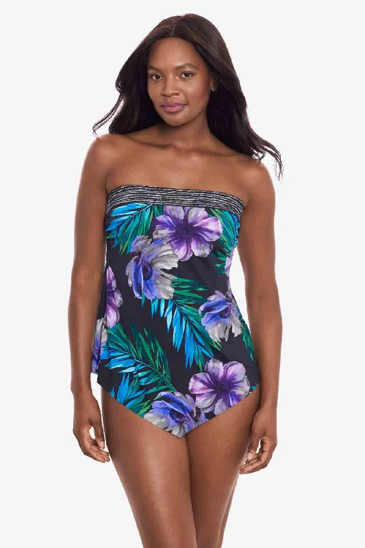 Flora Aura Hankini Tankini Top Flirty Ruffle Swimsuit