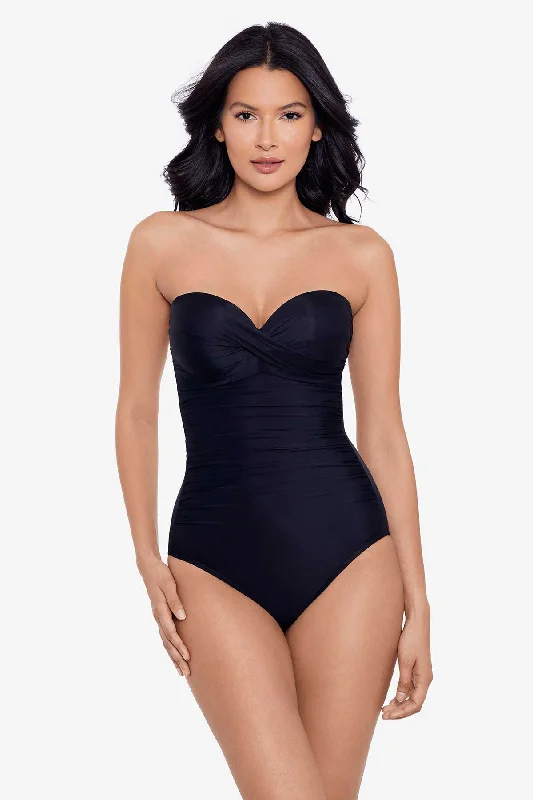 Rock Solid Madrid Bandeau One Piece Swimsuit High-Waisted Swimwear