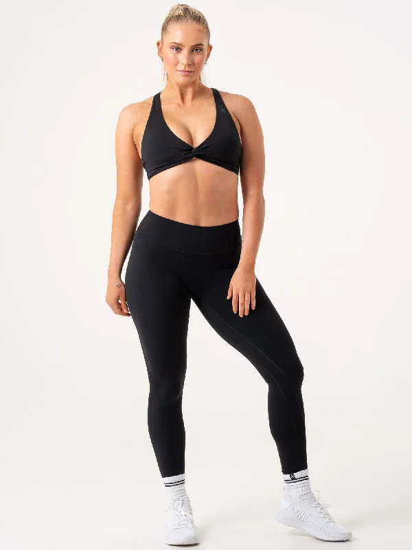 NKD Knot Sports Bra - Black Feminine Lace Bra