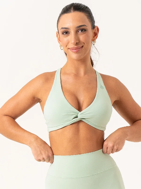 NKD Knot Sports Bra - Cucumber Adjustable Comfort Bra