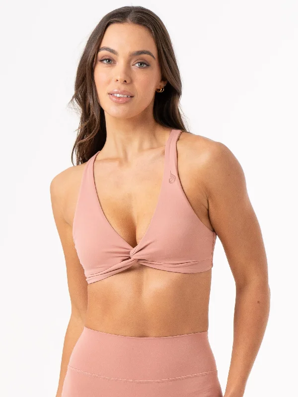 NKD Knot Sports Bra - Dusty Pink Supportive Sports Bra