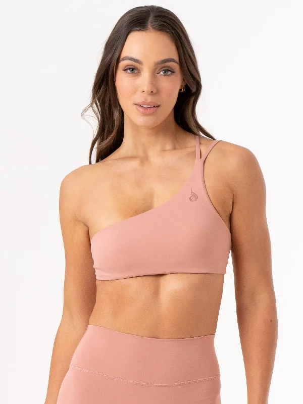 NKD One Shoulder Sports Bra - Dusty Pink Daily Comfort Bra