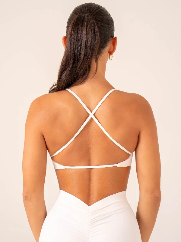 NKD Twist Sports Bra - Off White Wireless Push-Up Bra