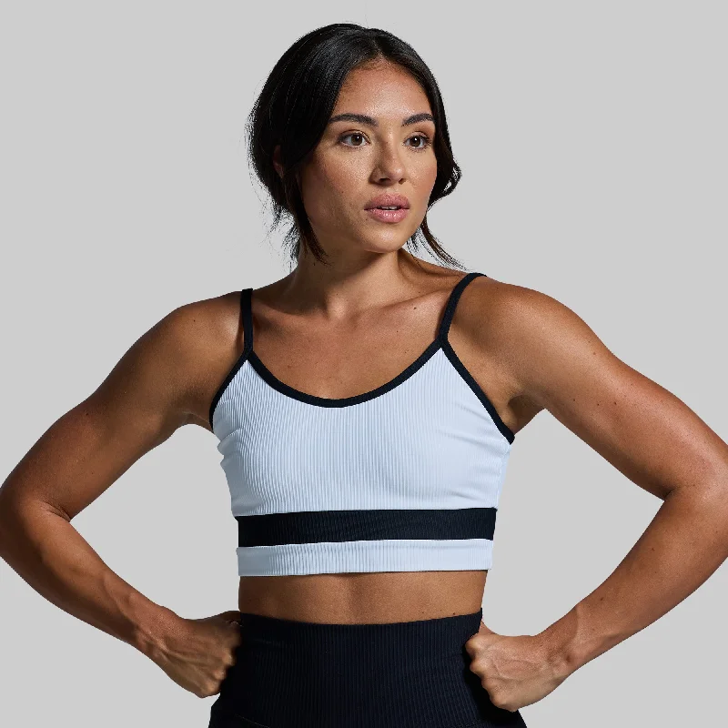 Out of Line Sports Bra (White) Chic Lace Bralette