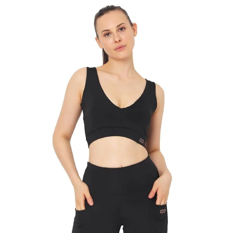 Plunge Bra Black Supportive Sports Bra