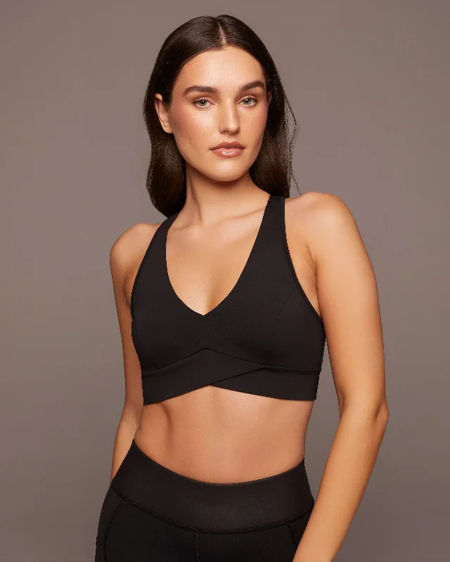 Ray V-Neck Longline Bra Soft Mesh Bra