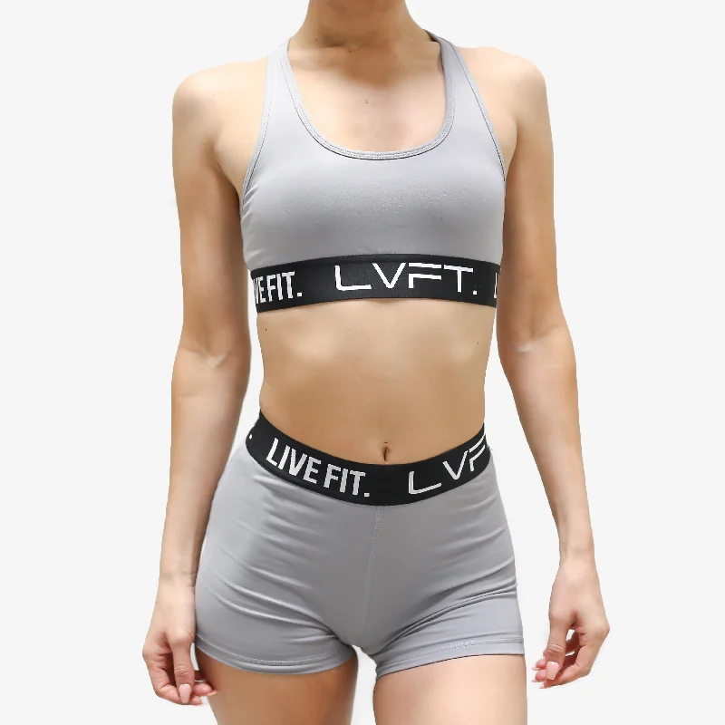 Retro Boom Sports Bra- Cement Active Wear Bra