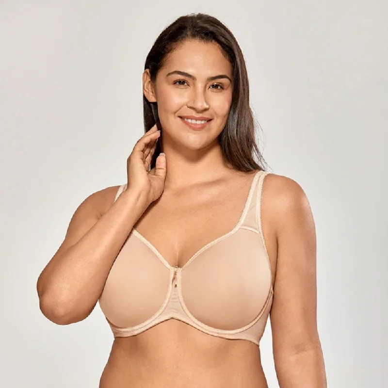 Soleil Seamless Underwire Minimizer Bra Smooth Stretch Bra