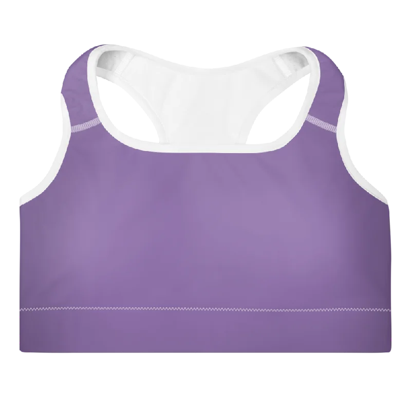 Solid Purple Womens Padded Sports Bra High Support Bra