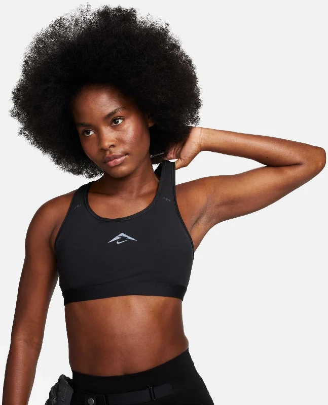 Trail Swoosh On-The-Run-Medium-Support Lightly Lined Sports Bra Active Wear Bra