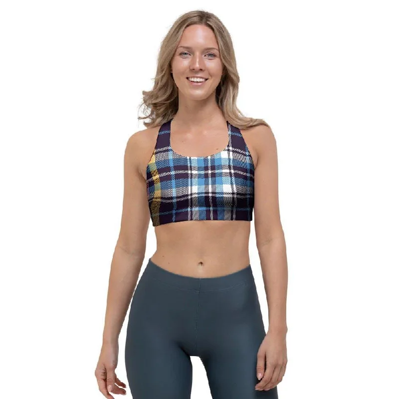 Tartan Plaid Sports Bra High Support Bra