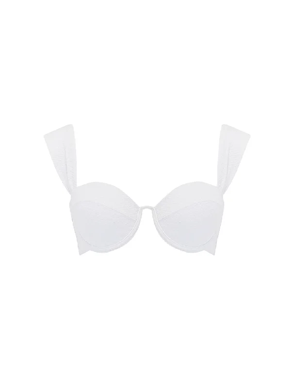 The Modern Bustier Bra - Ivory Honeycomb Wireless Lace Bra