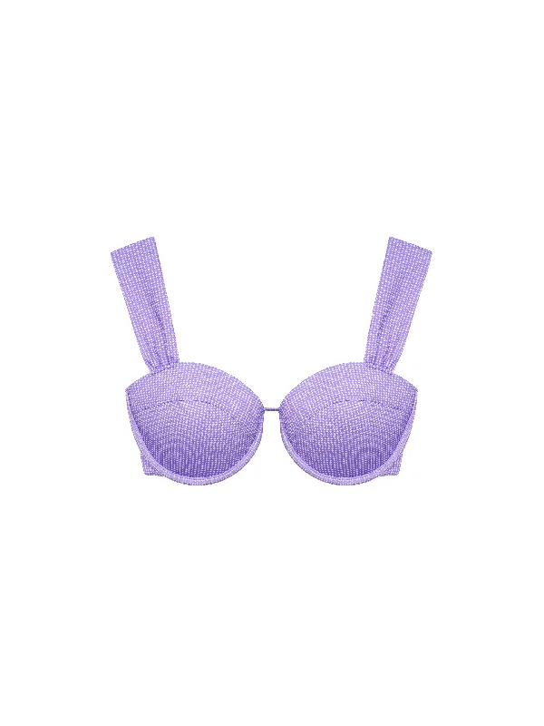 The Modern Bustier Bra - Violet (Microcheck) Lacy Underwire Bra